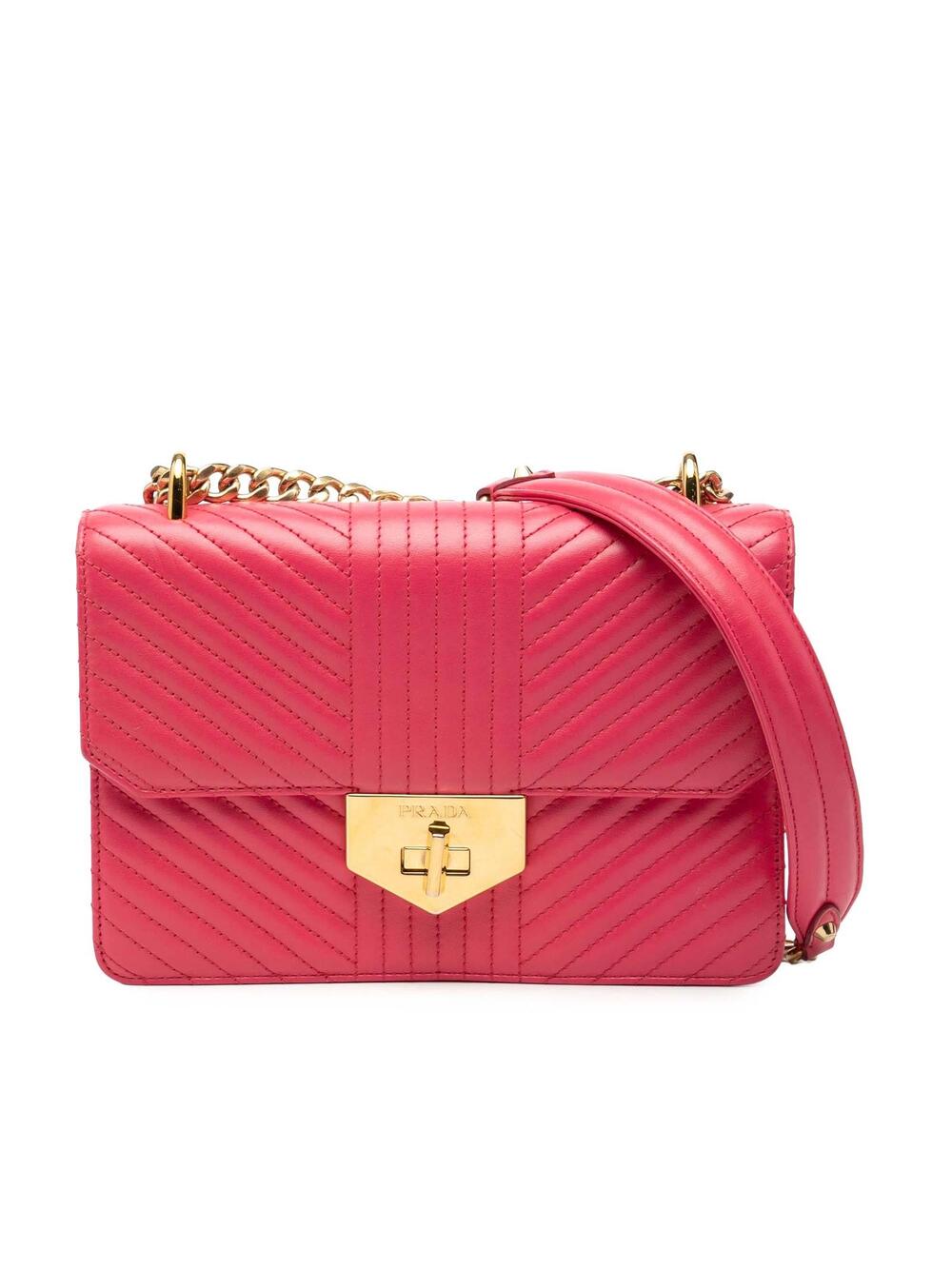 Prada Soft Calf Chevron Impunture Turn #276601P77B